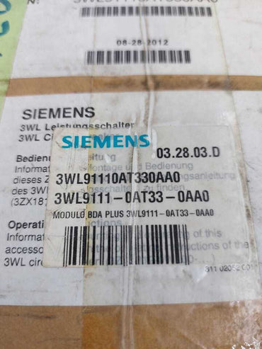 Siemens 3WL9111-0AT33-0AA0 Circuit Breaker