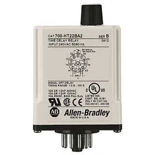 Allen Bradley 700-HT12DU12 Tube Base Timing Relay 12V AC/DC